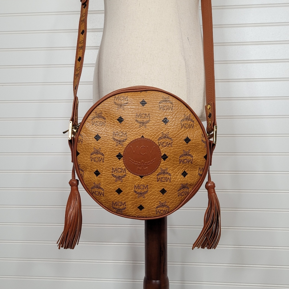 MCM Vintage Suzy Wong Tambourine Round Crossbody Handbag